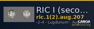 RIC I (second edition) Augustus 207 — CANOA