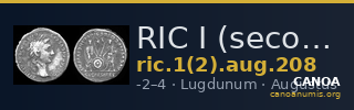 RIC I (second edition) Augustus 208 — CANOA