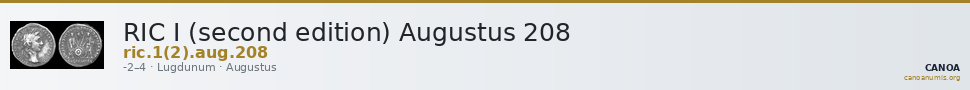 RIC I (second edition) Augustus 208 — CANOA