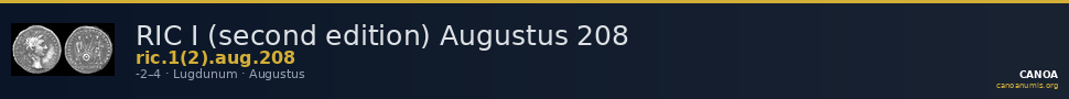 RIC I (second edition) Augustus 208 — CANOA