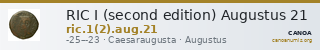 RIC I (second edition) Augustus 21 — CANOA