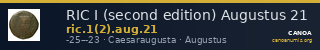 RIC I (second edition) Augustus 21 — CANOA