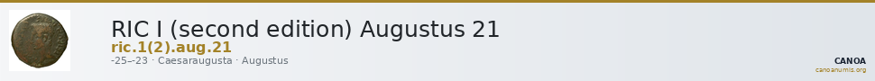 RIC I (second edition) Augustus 21 — CANOA