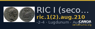 RIC I (second edition) Augustus 210 — CANOA