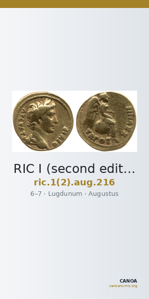 RIC I (second edition) Augustus 216 — CANOA