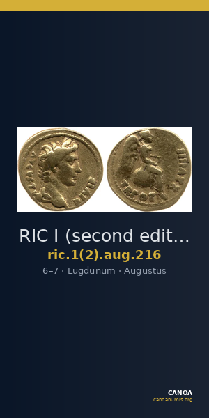 RIC I (second edition) Augustus 216 — CANOA