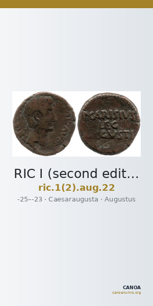 RIC I (second edition) Augustus 22 — CANOA