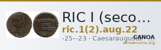 RIC I (second edition) Augustus 22 — CANOA