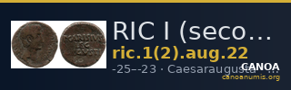 RIC I (second edition) Augustus 22 — CANOA