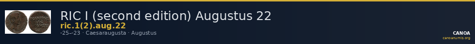 RIC I (second edition) Augustus 22 — CANOA