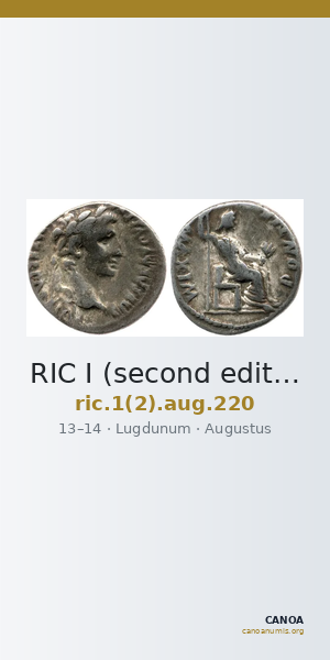 RIC I (second edition) Augustus 220 — CANOA