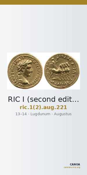 RIC I (second edition) Augustus 221 — CANOA