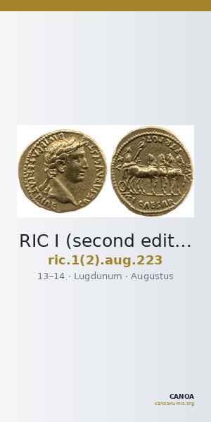 RIC I (second edition) Augustus 223 — CANOA