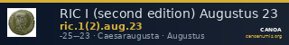 RIC I (second edition) Augustus 23 — CANOA