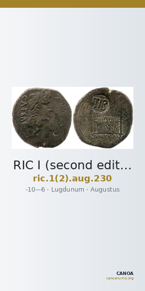 RIC I (second edition) Augustus 230 — CANOA