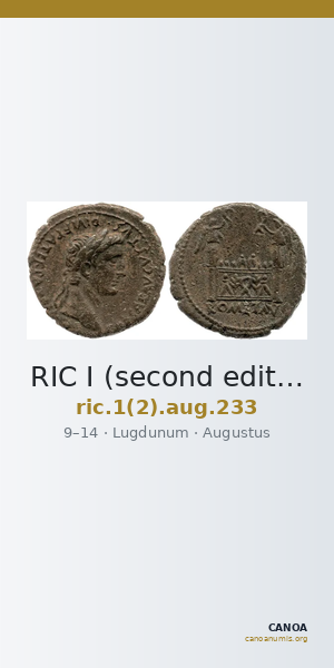 RIC I (second edition) Augustus 233 — CANOA