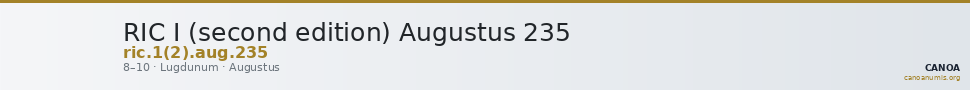 RIC I (second edition) Augustus 235 — CANOA