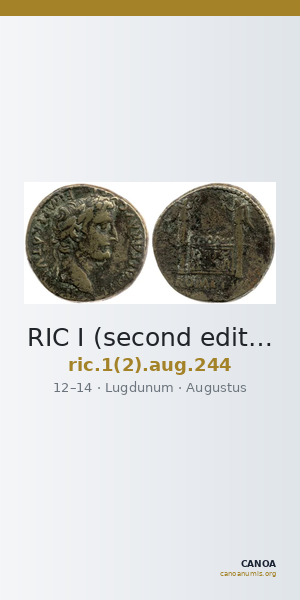 RIC I (second edition) Augustus 244 — CANOA