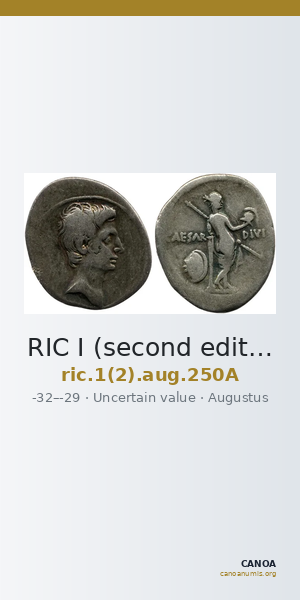 RIC I (second edition) Augustus 250A — CANOA