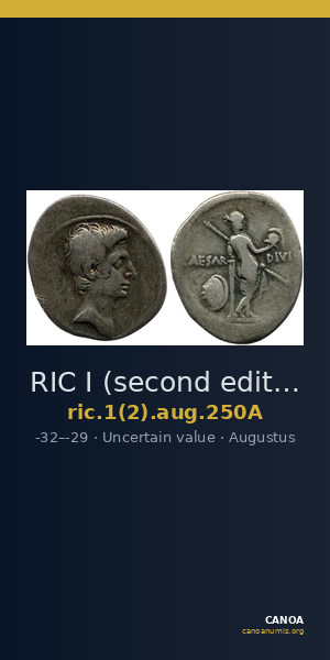 RIC I (second edition) Augustus 250A — CANOA