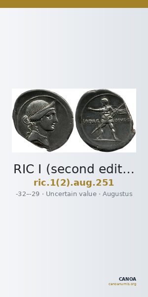 RIC I (second edition) Augustus 251 — CANOA