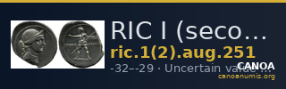 RIC I (second edition) Augustus 251 — CANOA