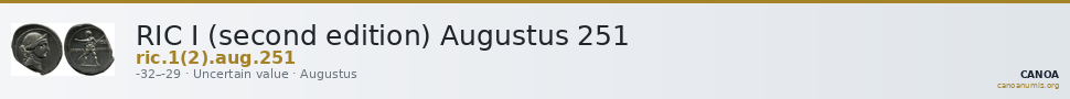 RIC I (second edition) Augustus 251 — CANOA