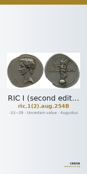 RIC I (second edition) Augustus 254B — CANOA