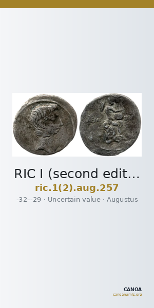 RIC I (second edition) Augustus 257 — CANOA