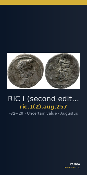 RIC I (second edition) Augustus 257 — CANOA