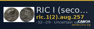 RIC I (second edition) Augustus 257 — CANOA