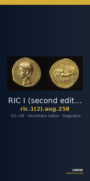 RIC I (second edition) Augustus 258 — CANOA
