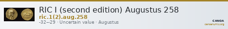 RIC I (second edition) Augustus 258 — CANOA