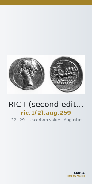 RIC I (second edition) Augustus 259 — CANOA