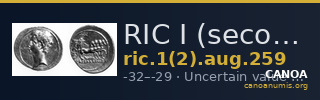 RIC I (second edition) Augustus 259 — CANOA