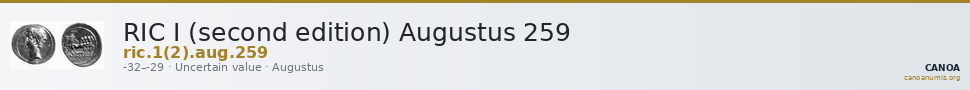 RIC I (second edition) Augustus 259 — CANOA