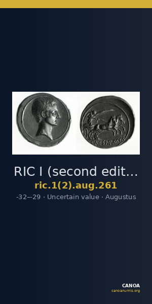 RIC I (second edition) Augustus 261 — CANOA