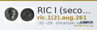 RIC I (second edition) Augustus 261 — CANOA