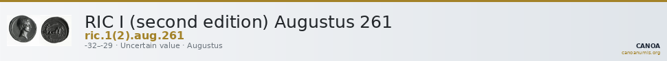 RIC I (second edition) Augustus 261 — CANOA