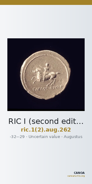 RIC I (second edition) Augustus 262 — CANOA