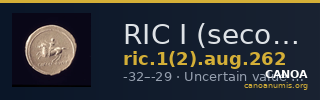 RIC I (second edition) Augustus 262 — CANOA