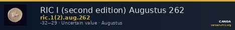 RIC I (second edition) Augustus 262 — CANOA