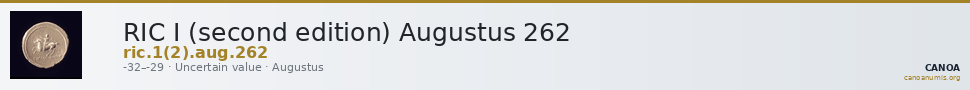 RIC I (second edition) Augustus 262 — CANOA