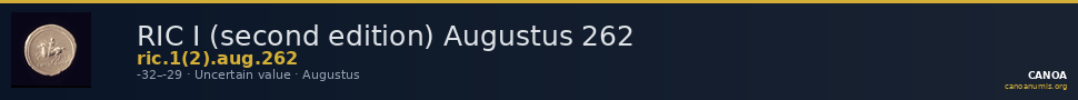 RIC I (second edition) Augustus 262 — CANOA