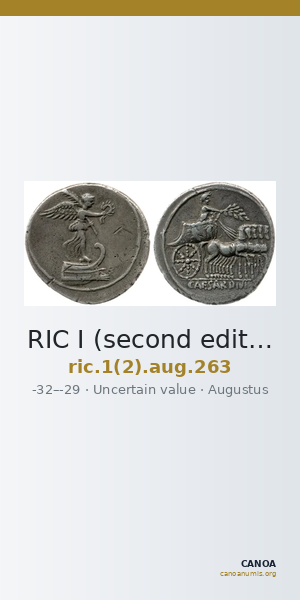 RIC I (second edition) Augustus 263 — CANOA