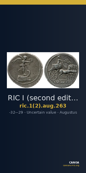 RIC I (second edition) Augustus 263 — CANOA