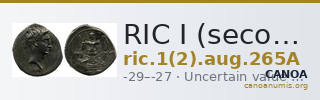 RIC I (second edition) Augustus 265A — CANOA