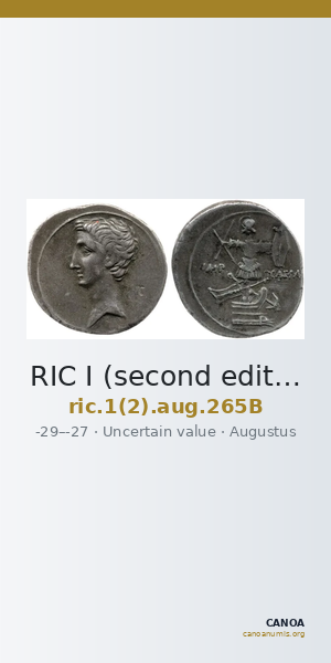 RIC I (second edition) Augustus 265B — CANOA