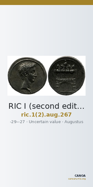 RIC I (second edition) Augustus 267 — CANOA