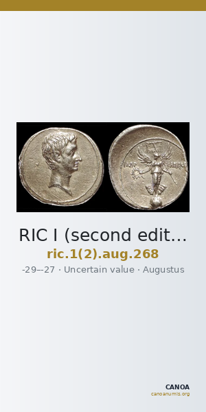 RIC I (second edition) Augustus 268 — CANOA